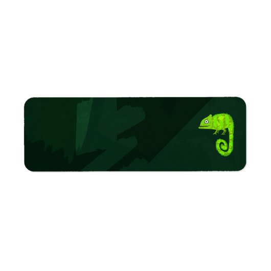 Groene schattige kameleon etiket (Voorkant)