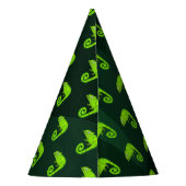 Groene schattige kameleon feesthoedjes (Achterkant)