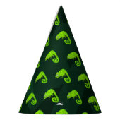 Groene schattige kameleon feesthoedjes (Links)
