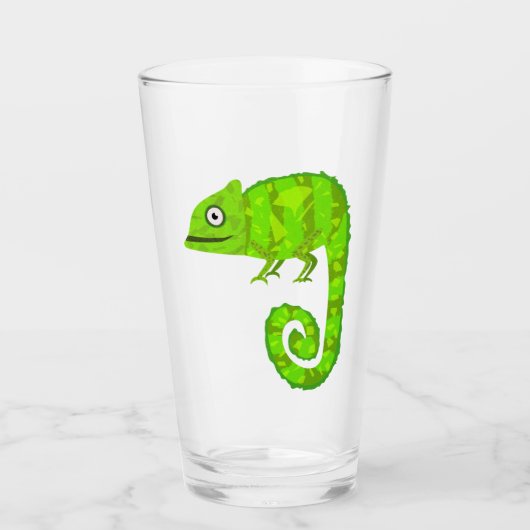Groene schattige kameleon glas (Voorkant)