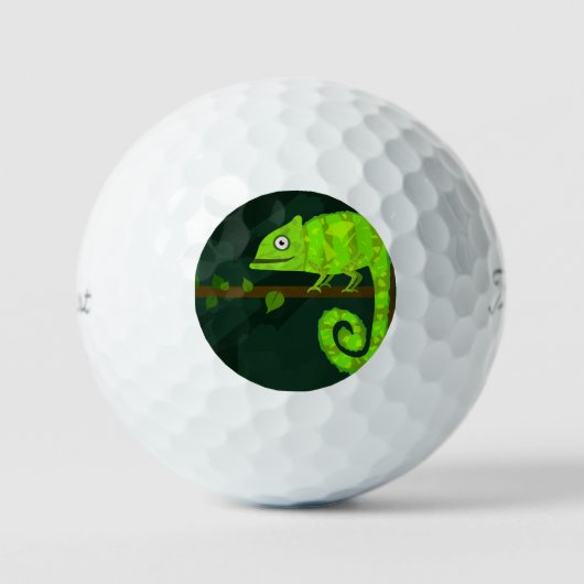 Groene schattige kameleon golfballen (Voorkant)
