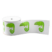 Groene schattige kameleon grosgrain lint (Spoel)
