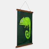 Groene schattige kameleon hangend wandkleed (Gebogen)