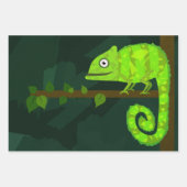 Groene schattige kameleon inpakpapier vel (Voorkant)