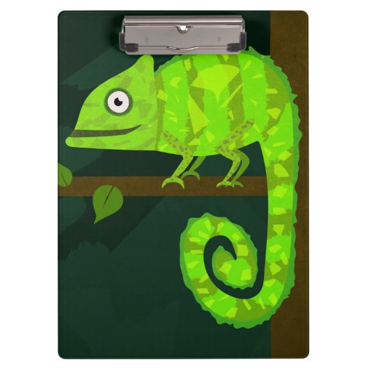 Groene schattige kameleon klembord (Voorkant)