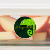 Groene schattige kameleon labels (Aangebracht)