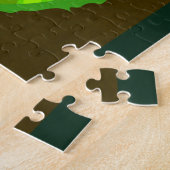 Groene schattige kameleon legpuzzel (Zijkant)