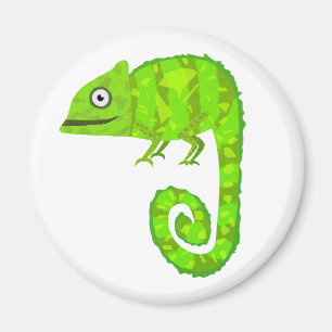Groene schattige kameleon magneet
