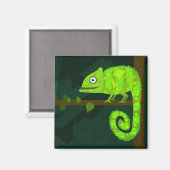 Groene schattige kameleon magneet (Voorkant / Achterkant)