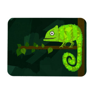 Groene schattige kameleon magneet