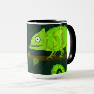 Groene schattige kameleon mok