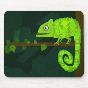 Groene schattige kameleon muismat