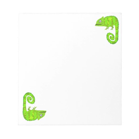 Groene schattige kameleon notitieblok (Voorkant)
