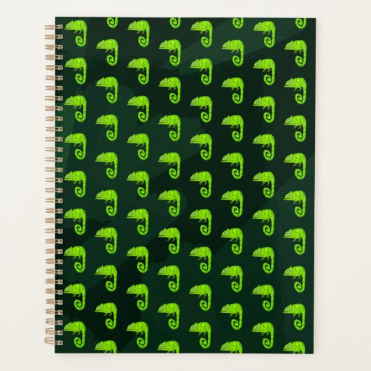 Groene schattige kameleon planner (Voorkant)
