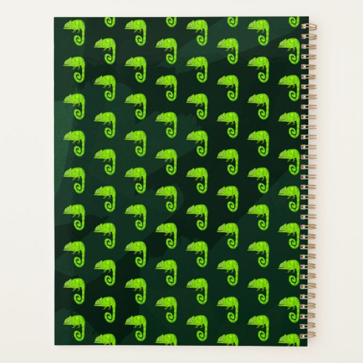 Groene schattige kameleon planner (Achterkant)