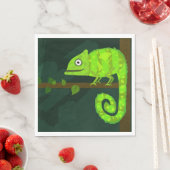 Groene schattige kameleon servet (Insitu)