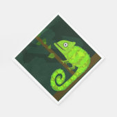 Groene schattige kameleon servet (Hoek)