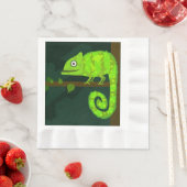Groene schattige kameleon servet (Insitu)