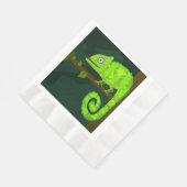 Groene schattige kameleon servet (Hoek)