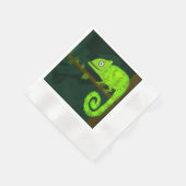 Groene schattige kameleon servet (Hoek)
