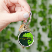 Groene schattige kameleon sleutelhanger (Hand)
