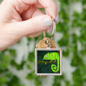 Groene schattige kameleon sleutelhanger (Hand)