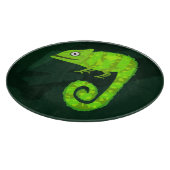 Groene schattige kameleon snijplank (Hoek)