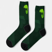 Groene schattige kameleon sokken (Links)