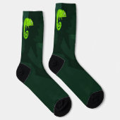 Groene schattige kameleon sokken (Rechts)