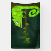 Groene schattige kameleon spandoek (Verticaal)