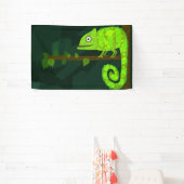 Groene schattige kameleon spandoek (Insitu)