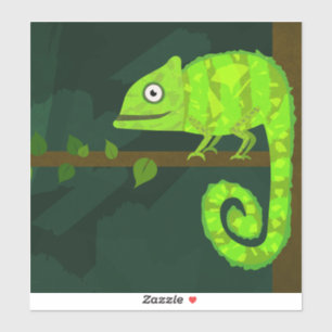 Groene schattige kameleon sticker
