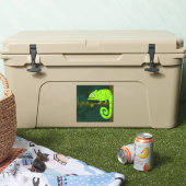 Groene schattige kameleon sticker (Koeler)