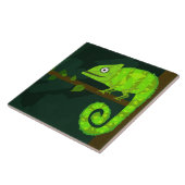 Groene schattige kameleon tegeltje (Zijkant)