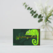 Groene schattige kameleon visitekaartje (Staand voorkant)