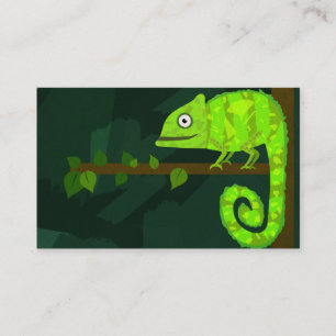 Groene schattige kameleon visitekaartje