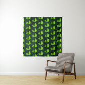 Groene schattige kameleon wandkleed (In Situ (horizontaal))