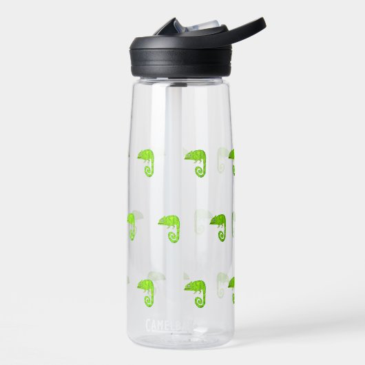 Groene schattige kameleon waterfles (Links)