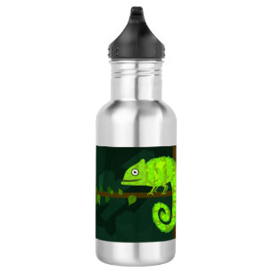 Groene schattige kameleon waterfles