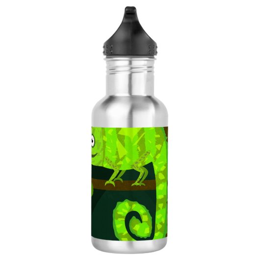 Groene schattige kameleon waterfles  (Rechts)