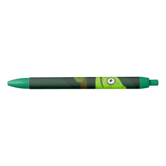 Groene schattige kameleon zwarte inkt pen (Voorkant)
