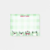 Groene Schattige Kinderen Personaliseerbare Manga Post-it® Notes (Voorkant)