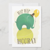 Groene schattige olifant. Kinderen verjaardagsdier Feestdagenkaart (Voorkant)