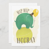 Groene schattige olifant. Kinderen verjaardagsdier Feestdagenkaart (Voorkant / Achterkant)