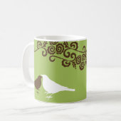 Groene schattige vogelnaam, bridal cadeaukoffie mo koffiemok (Voorkant links)