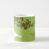 Groene schattige vogelnaam, bridal cadeaukoffie mo koffiemok (Center)