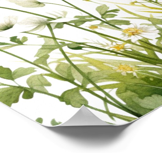 Groene Schattigee Baby in Bloom Wildflower Welkom Poster (Hoek)