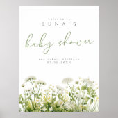 Groene Schattigee Baby in Bloom Wildflower Welkom  Poster (Voorkant)