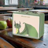 Groene Schattigee Dragon Portrait Peach