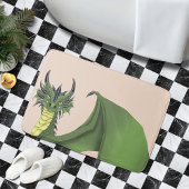 Groene Schattigee Dragon Portrait Peach Badmat